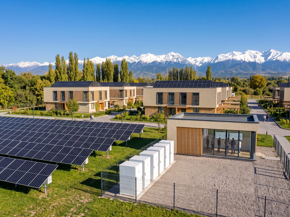 Solar plant and control building, visualisation